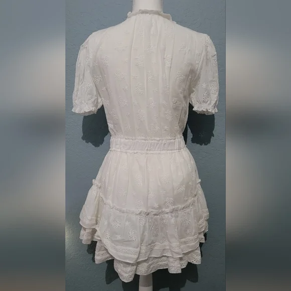 Mable White Eyelet Ruffle Mini Dress - Picture 8 of 16